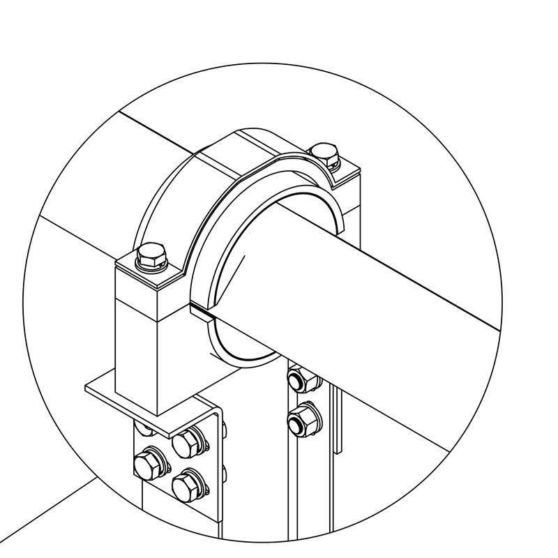 軸受でトルクビームを保持する部分の拡大図