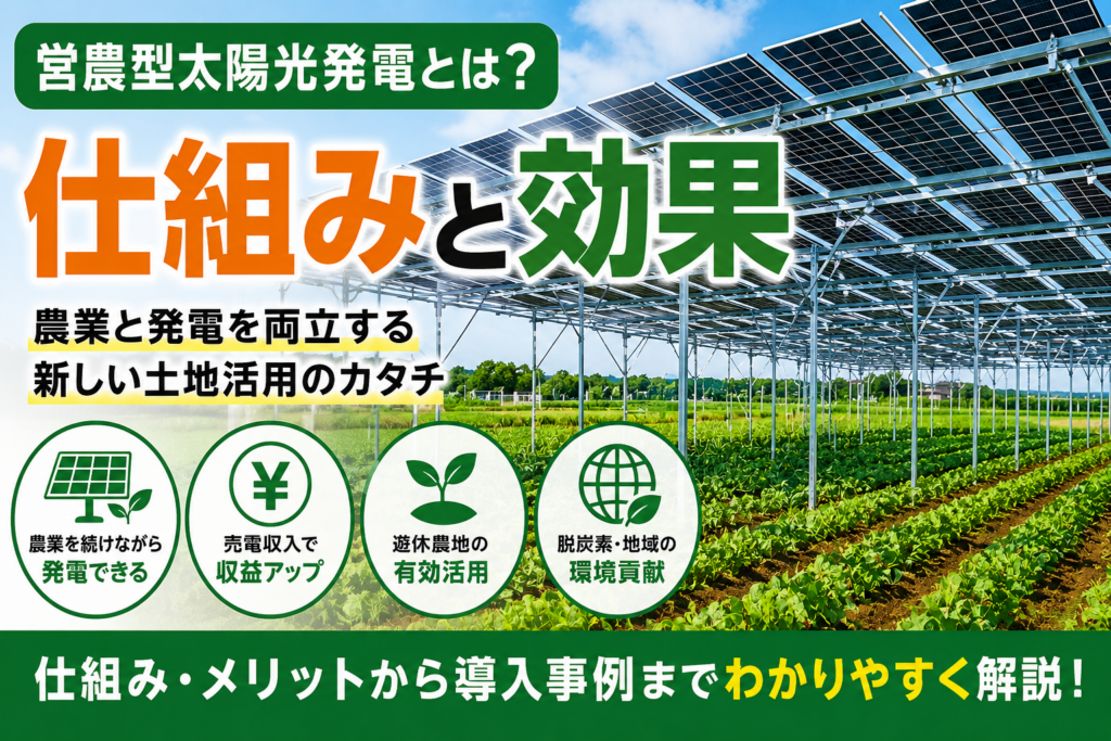 営農型太陽光発電とは？仕組みと効果