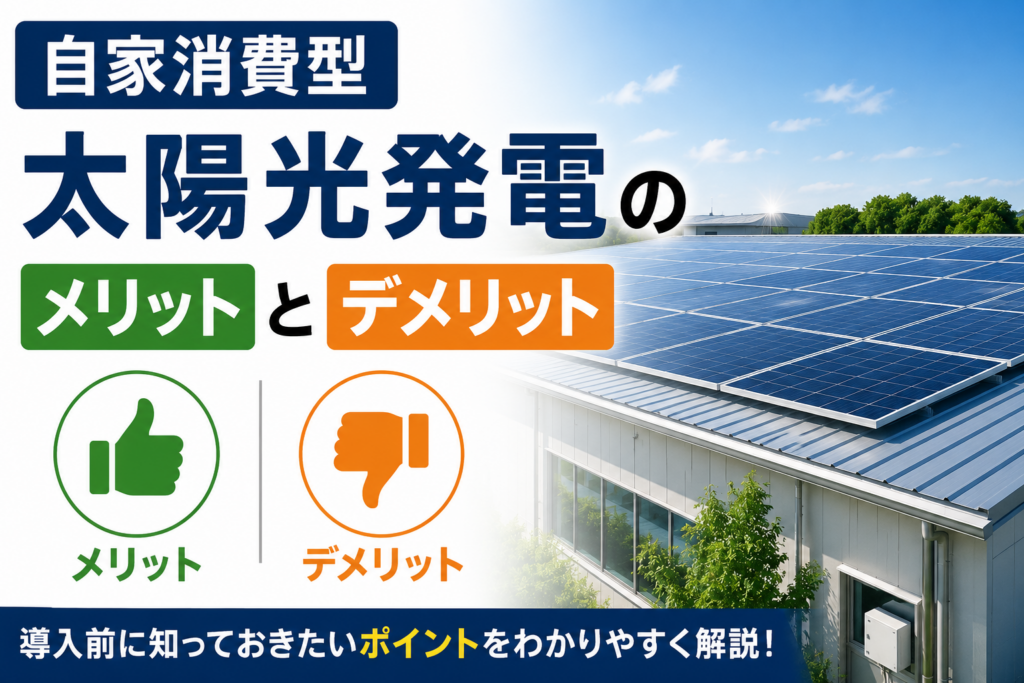 自家消費型太陽光発電のメリットとデメリット