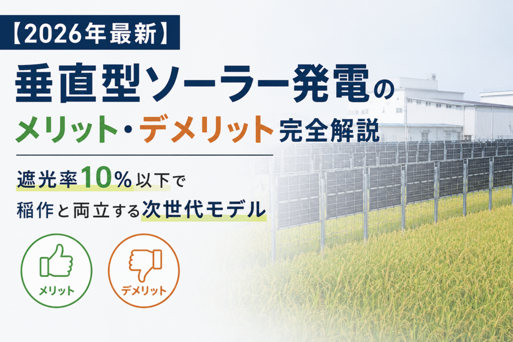 【2026年最新】垂直型ソーラー発電のメリット・デメリット完全解説〜遮光率10%以下で稲作と両立する次世代モデル〜