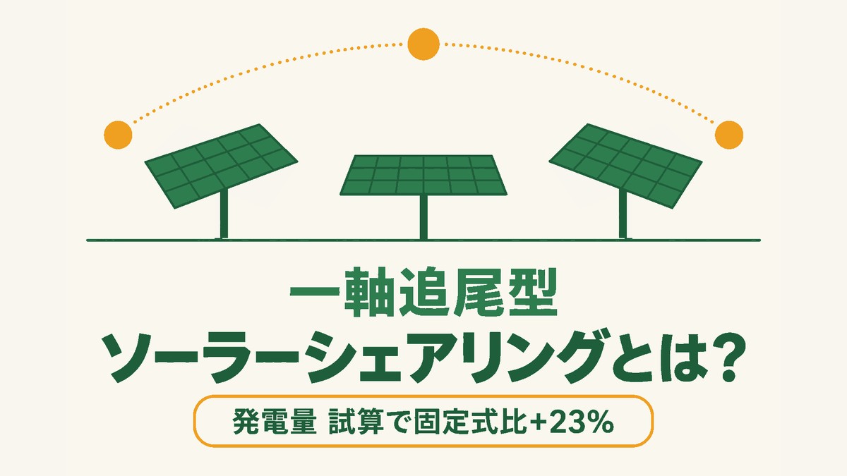 一軸追尾型ソーラーシェアリングとは？ 発電量は試算で固定式比+23%