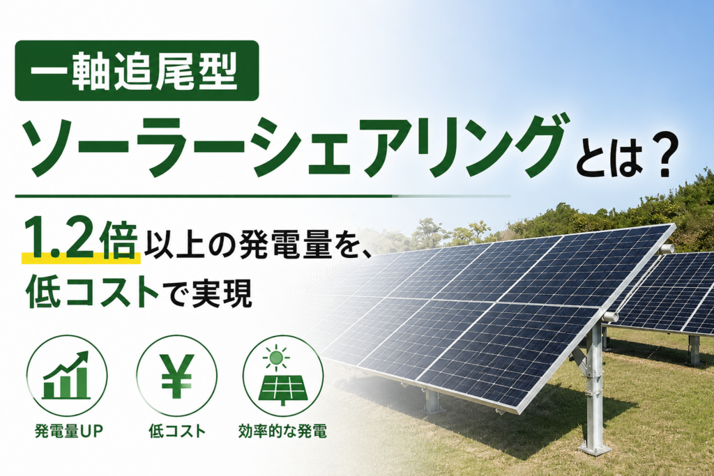 一軸追尾型ソーラーシェアリングとは？～1.2倍以上の発電量を、低コストで実現～