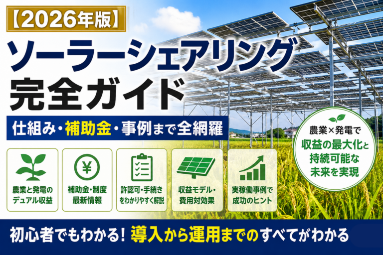【2026年版】ソーラーシェアリング完全ガイド｜仕組み・補助金・事例まで全網羅
