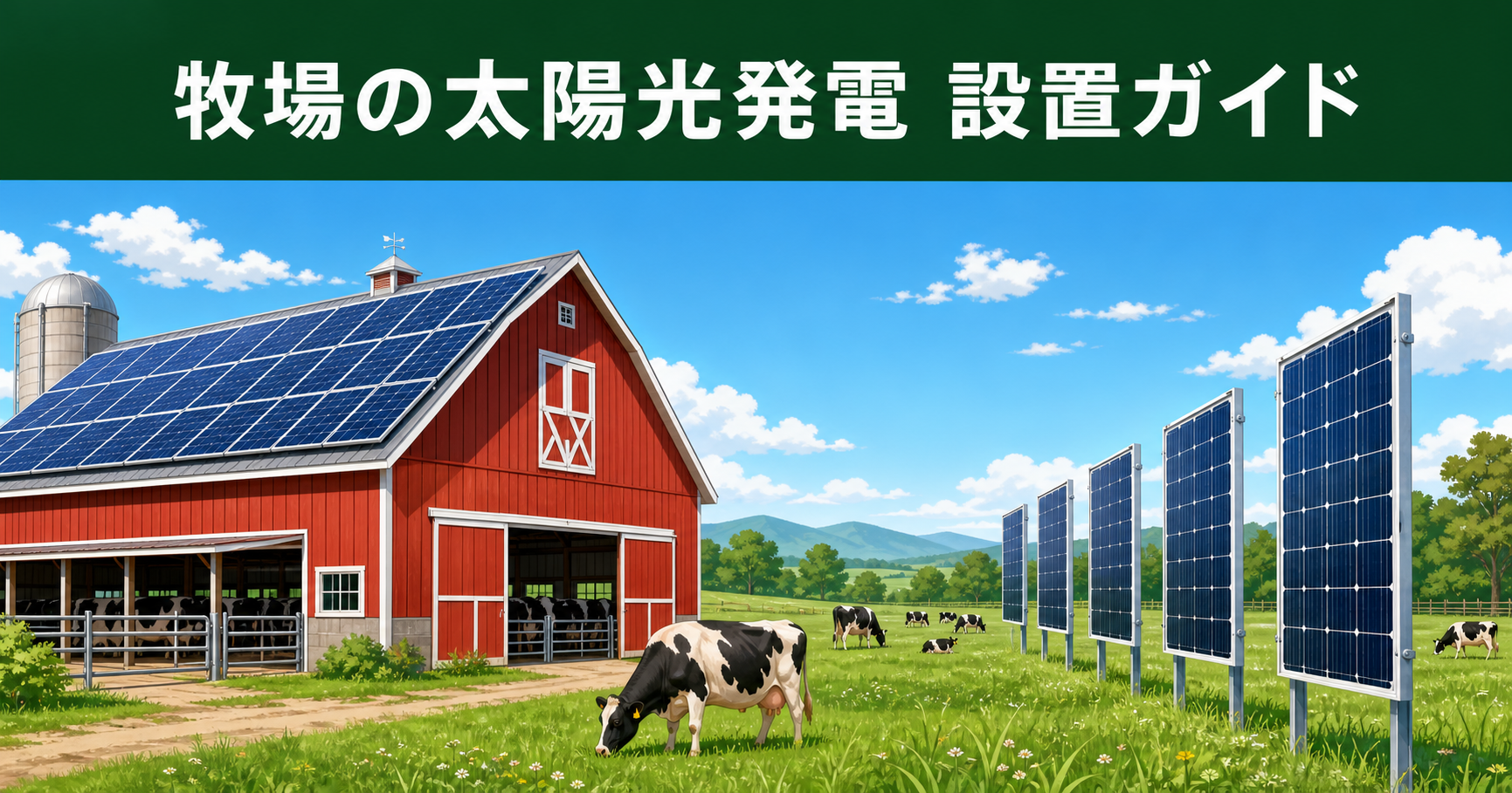 牛舎・養鶏所・放牧地の太陽光発電設置ガイド アイキャッチ