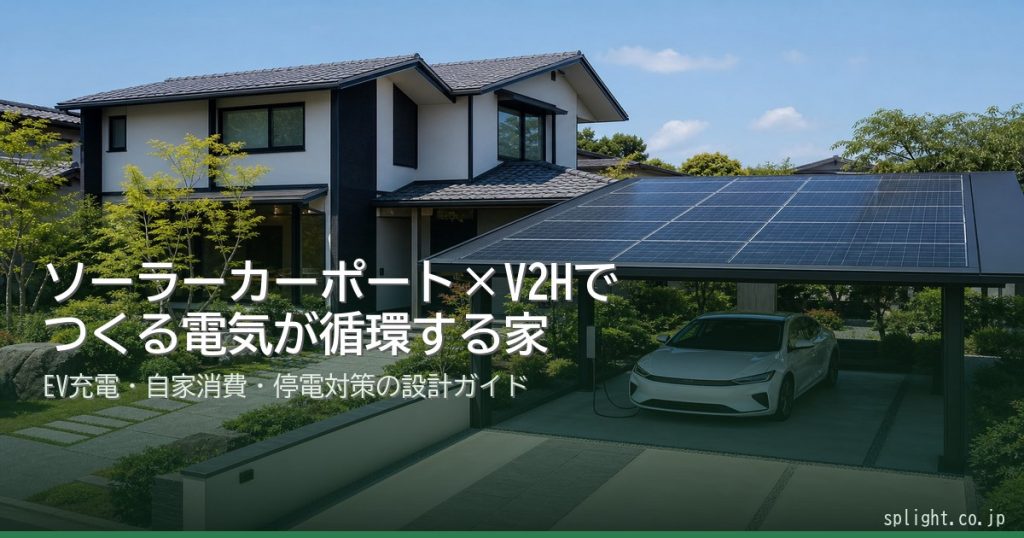 ソーラーカーポート×V2Hでできる「電気が循環する家」｜EV充電・自家消費・停電対策の設計ガイド